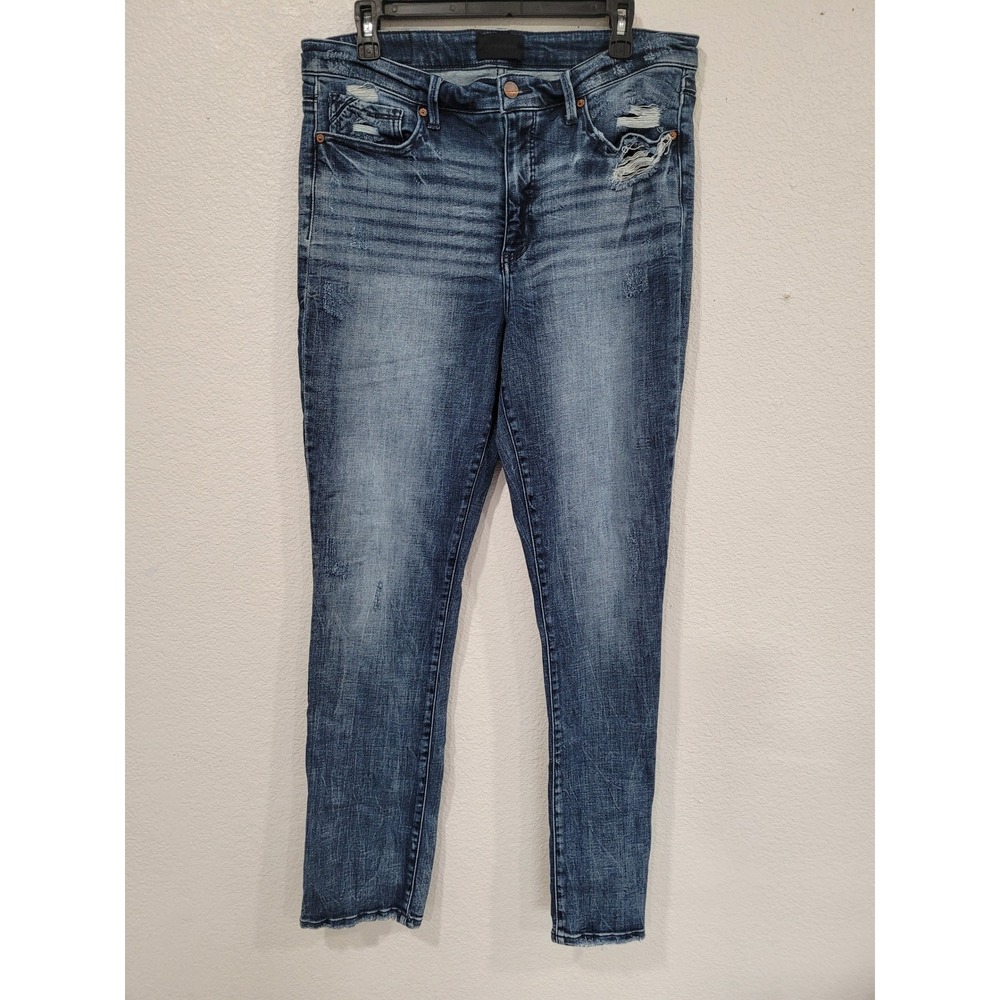 Buckle Black Fit No 75 Straight Leg Distressed Blue Jeans Mens 32x32 Med Wash #9